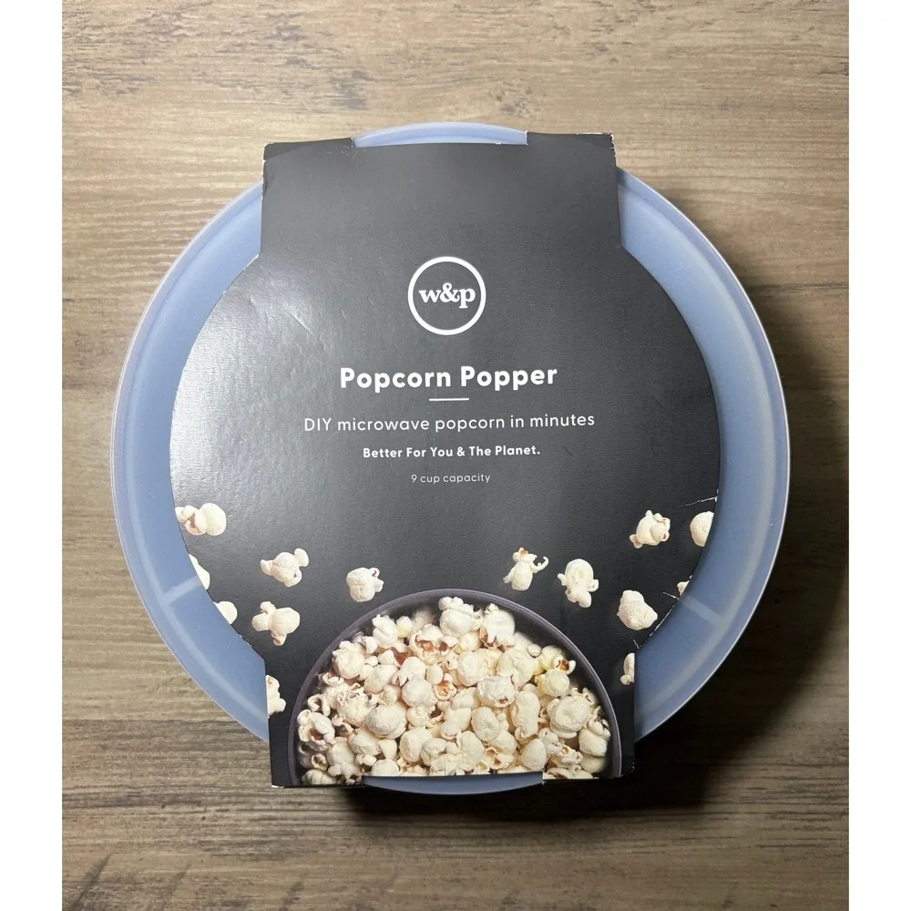 W&P Popcorn Popper Charcoal Grey Silicone 9 Cup Microwave Bowl